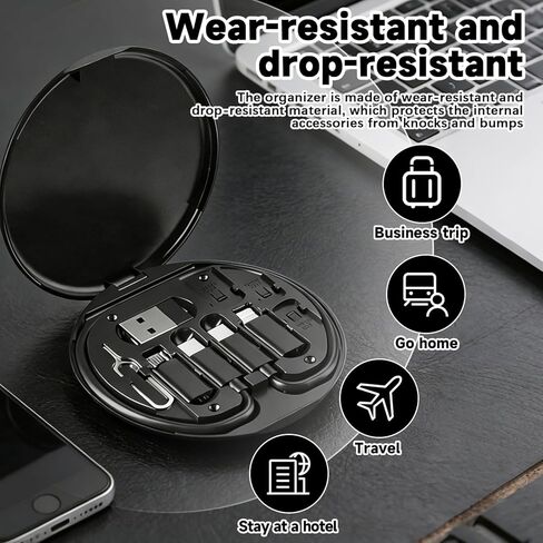 طقم محول USB صندوق تخزين كابل شحن متعدد USB C إلى جهاز iOS نوع C Micro USB A محول مجموعة فتحة بطاقة نقل البيانات حقيبة سفر in Kuwait