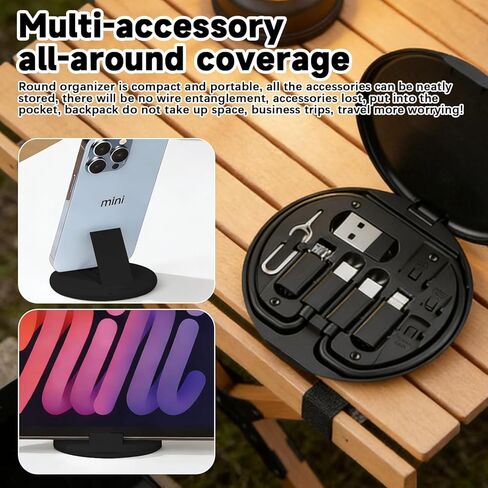 طقم محول USB صندوق تخزين كابل شحن متعدد USB C إلى جهاز iOS نوع C Micro USB A محول مجموعة فتحة بطاقة نقل البيانات حقيبة سفر in Kuwait