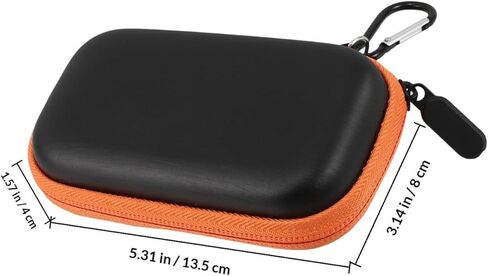Portable Hard Drive Case and SSD External Storage Bag with Eva Hard Shell, Cable Organizer for Travel and Digital Protection, Orange Zipper Portable Enclosure in Kuwait