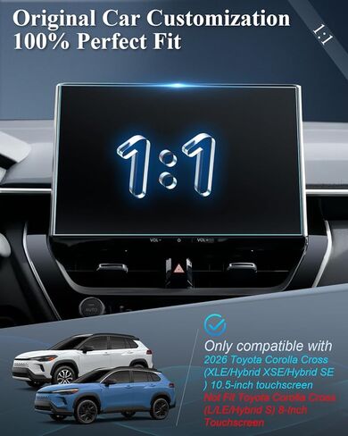 BIBIBO Matte Anti Glare for 2026 Corolla Cross Screen Protector 2026 Toyota Corolla Cross (XLE/Hybrid XSE/Hybrid SE) شاشة لمس 10.5 بوصة [الزجاج المقسى يقلل بصمات الأصابع] 2026 Corolla Cross Accessories in Kuwait