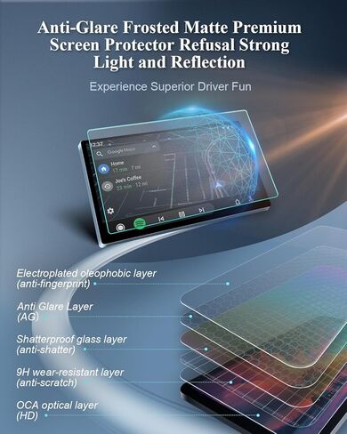BIBIBO Matte Anti Glare for 2026 Corolla Cross Screen Protector 2026 Toyota Corolla Cross (XLE/Hybrid XSE/Hybrid SE) شاشة لمس 10.5 بوصة [الزجاج المقسى يقلل بصمات الأصابع] 2026 Corolla Cross Accessories in Kuwait