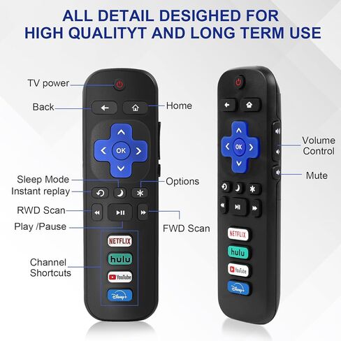 قطعتان من جهاز التحكم عن بعد Nmaayss البديل لجهاز التحكم عن بعد لتلفزيون Roku، متوافق مع TCL Roku/Onn Roku/Hisense Roku/Philips Roku/Sharp Roku/Westinghouse Roku/Insignia Roku TV (ليس لعصا Roku أو الصندوق أو مكبر الصوت) in Kuwait