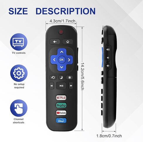 قطعتان من جهاز التحكم عن بعد Nmaayss البديل لجهاز التحكم عن بعد لتلفزيون Roku، متوافق مع TCL Roku/Onn Roku/Hisense Roku/Philips Roku/Sharp Roku/Westinghouse Roku/Insignia Roku TV (ليس لعصا Roku أو الصندوق أو مكبر الصوت) in Kuwait