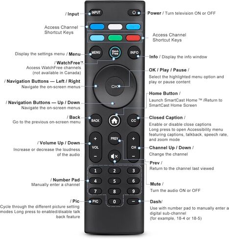 Universal for VIZIO Smart TV Remote Control Replacement XRT140 XRT136 XRT260 XRT270 in Kuwait