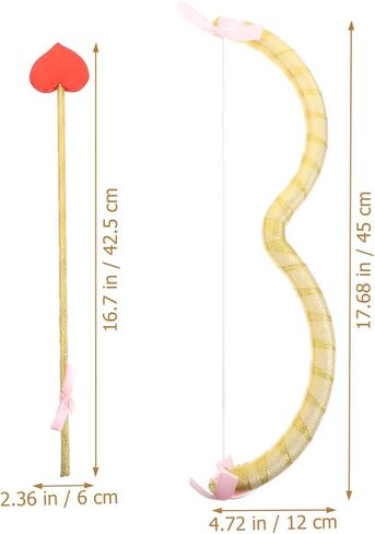 Healeved Golden Cupid Bow and Arrow Prop Set Newborn Photography Props 1 Month Party Decorations and Themed Masquerade Events Valentine Cosplay Accessories in Kuwait