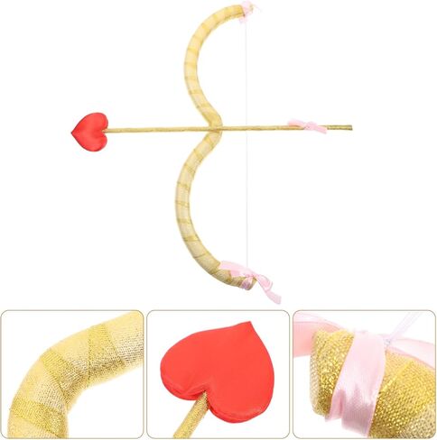 Healeved Golden Cupid Bow and Arrow Prop Set Newborn Photography Props 1 Month Party Decorations and Themed Masquerade Events Valentine Cosplay Accessories in Kuwait