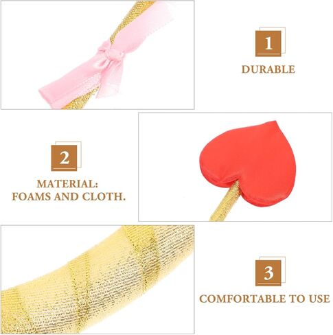 Healeved Golden Cupid Bow and Arrow Prop Set Newborn Photography Props 1 Month Party Decorations and Themed Masquerade Events Valentine Cosplay Accessories in Kuwait
