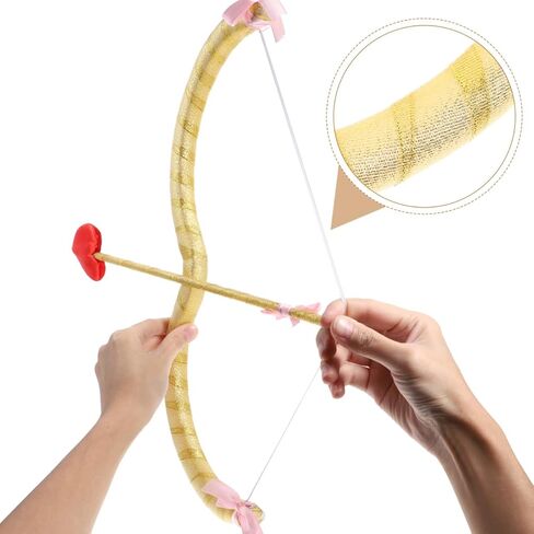 Healeved Golden Cupid Bow and Arrow Prop Set Newborn Photography Props 1 Month Party Decorations and Themed Masquerade Events Valentine Cosplay Accessories in Kuwait