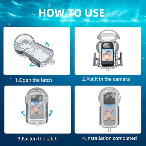 Sea frogs Waterproof Camera Housing Compatible with Insta 360 ONE X5, 50M/165FT Diving Shell Underwater Case Suit for ONE X5 in Kuwait