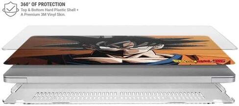 حقيبة كمبيوتر محمول Skinit Plus متوافقة مع جهاز MacBook Air 15in (2023) - تصميم Dragon Ball Z Goku Portrait المرخص رسميًا in Kuwait