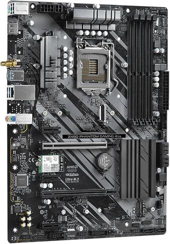 اللوحات الأم للكمبيوتر ASRock Z490 Phantom Gaming 4/AX تدعم اللوحة الأم I9-10900K I7-10700 I5 10400 I3-10300 CPU LGA1200 DDR4 4400MHz M.2 NVME ATX in Kuwait