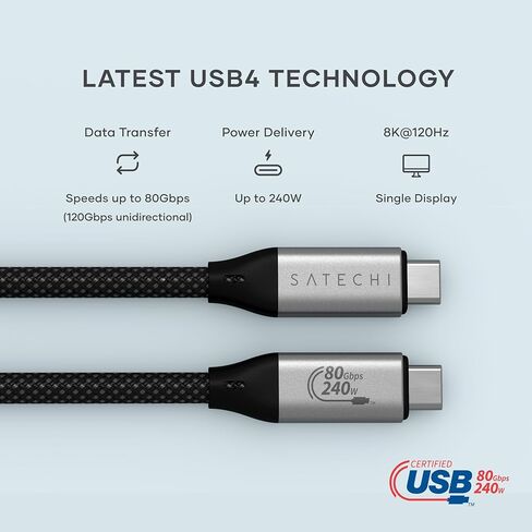 Satechi Thunderbolt 5 CubeDock™ Dock Station & USB4 V2 Pro Cable, USB C Cable 1.2m/ 3.9ft in Kuwait