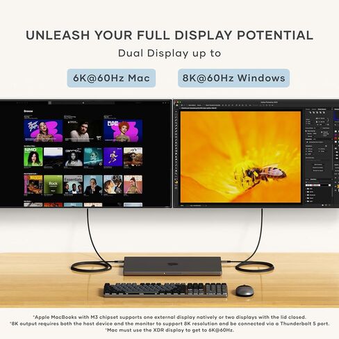 Satechi Thunderbolt 5 CubeDock™ Dock Station & USB4 V2 Pro Cable, USB C Cable 1.2m/ 3.9ft in Kuwait