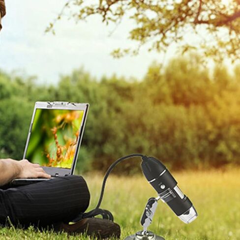 Balacoo 1600x USB مجهر رقمي مكبر إلكتروني عالي الوضوح للاستخدام المنزلي مع إضاءة LED وحامل مراقبة مرن in Kuwait