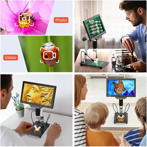 DM4S 4.3 Inch LCD Digital Microscope 1000X LED 1080P Video Camera for Electronics Soldering Phone Repair Coin in Kuwait