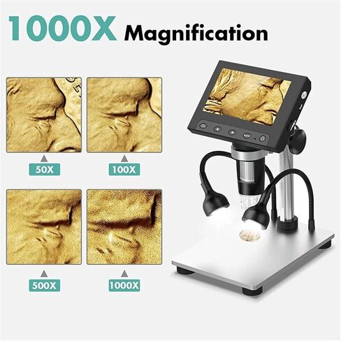 DM4S 4.3 Inch LCD Digital Microscope 1000X LED 1080P Video Camera for Electronics Soldering Phone Repair Coin in Kuwait