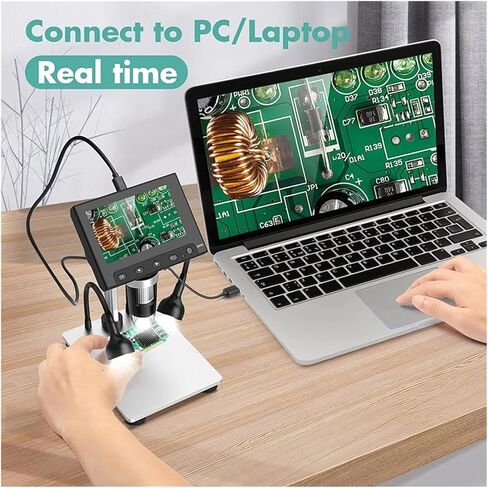 DM4S 4.3 Inch LCD Digital Microscope 1000X LED 1080P Video Camera for Electronics Soldering Phone Repair Coin in Kuwait