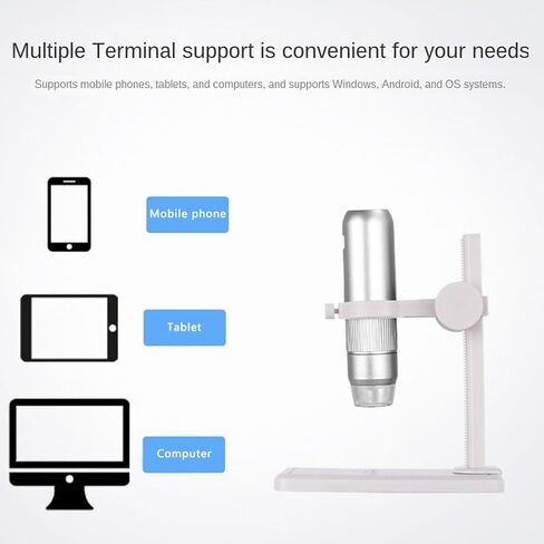 Yoidesu مجهر رقمي لاسلكي 50X-1000X تكبير 1920x1080 HD مجهر USB محمول مع 8 أضواء LED للهاتف اللوحي والكمبيوتر in Saudi Arabia
