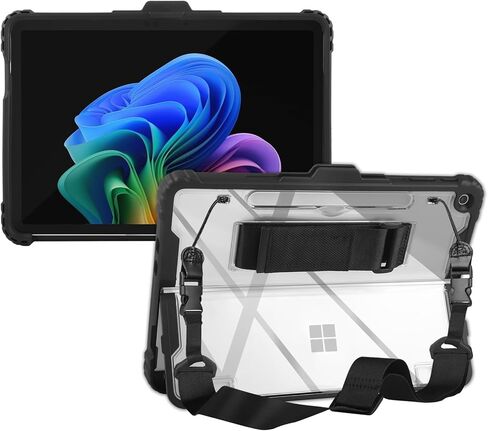 حافظة AOAO لجهاز Microsoft Surface Pro 9 مع حزام كتف، وحزام يد، وحامل قلم، متين، ممتص للصدمات ومقاوم للسقوط in Kuwait