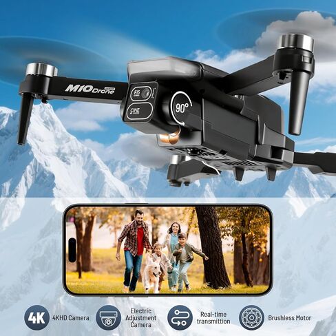 طائرة بدون طيار صغيرة مع كاميرا، طائرة بدون طيار 4K HD FPV للمبتدئين، محرك بدون فرش، تثبيت الارتفاع، صورة شخصية للإيماءات، مفتاح واحد للإرجاع/إيقاف الطوارئ، تقلبات ثلاثية الأبعاد، طيران نقطة الطريق، بطاريتان، طائرة RC كوادكوبتر قابلة للطي. in Kuwait