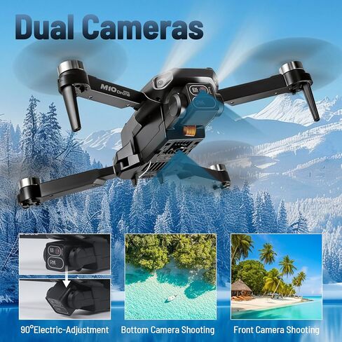 طائرة بدون طيار صغيرة مع كاميرا، طائرة بدون طيار 4K HD FPV للمبتدئين، محرك بدون فرش، تثبيت الارتفاع، صورة شخصية للإيماءات، مفتاح واحد للإرجاع/إيقاف الطوارئ، تقلبات ثلاثية الأبعاد، طيران نقطة الطريق، بطاريتان، طائرة RC كوادكوبتر قابلة للطي. in Kuwait
