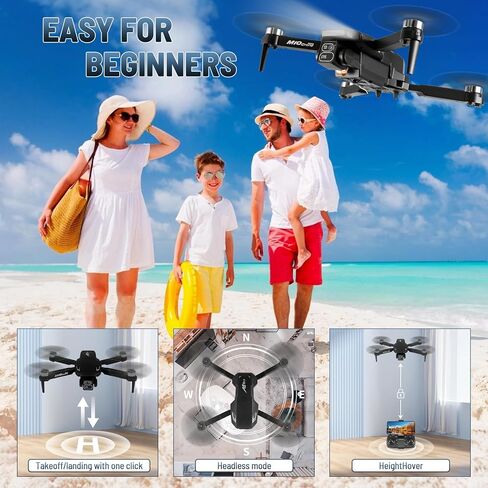 طائرة بدون طيار صغيرة مع كاميرا، طائرة بدون طيار 4K HD FPV للمبتدئين، محرك بدون فرش، تثبيت الارتفاع، صورة شخصية للإيماءات، مفتاح واحد للإرجاع/إيقاف الطوارئ، تقلبات ثلاثية الأبعاد، طيران نقطة الطريق، بطاريتان، طائرة RC كوادكوبتر قابلة للطي. in Kuwait