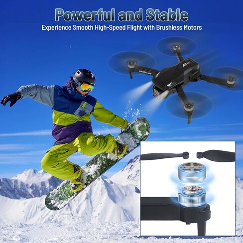 طائرة بدون طيار صغيرة مع كاميرا، طائرة بدون طيار 4K HD FPV للمبتدئين، محرك بدون فرش، تثبيت الارتفاع، صورة شخصية للإيماءات، مفتاح واحد للإرجاع/إيقاف الطوارئ، تقلبات ثلاثية الأبعاد، طيران نقطة الطريق، بطاريتان، طائرة RC كوادكوبتر قابلة للطي. in Kuwait