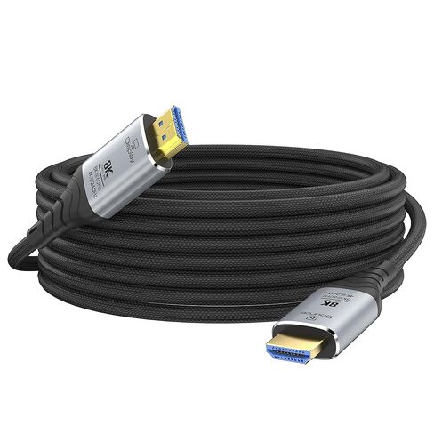 كابل HDMI من الألياف الضوئية بطول 50 قدمًا، كابل HDMI 2.1 طويل 8K، سرعة فائقة 48 جيجابت في الثانية مضفرة 8K@60 هرتز 4K@120 هرتز، HDR ديناميكي، eARC، HDCP 2.2&2.3، ثلاثي الأبعاد، لـ PS5، Xbox، HDTV، الكمبيوتر المحمول، الشاشة in Kuwait