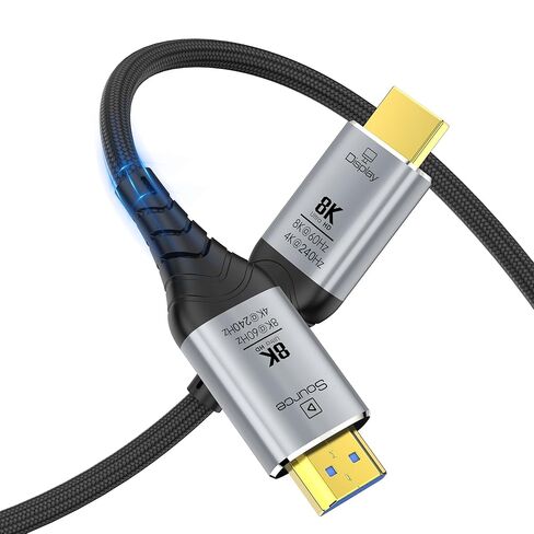 Fiber Optic HDMI Cable 50FT, 8K Long HDMI 2.1 Cable, 48Gbps Ultra High Speed Braided 8K@60Hz 4K@120Hz, Dynamic HDR, eARC, HDCP 2.2&2.3, 3D, for PS5, Xbox, HDTV, Laptop, Monitor in Saudi Arabia