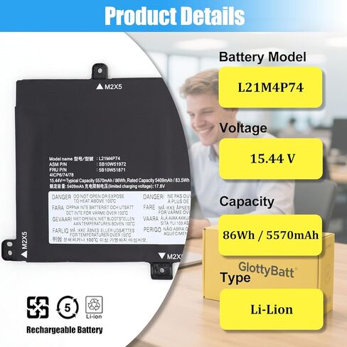 استبدال بطارية L21M4P74 L21C4P72 لجهاز Lenovo ThinkPad T16 Gen 1 ThinkPad T16 Gen 2 ThinkPad P16s Gen 1 Gen 2 Series بطارية كمبيوتر محمول L21D4P73 L21M4P73 L21D4P72 L21L4P72 86Wh in Kuwait
