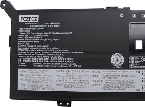بطارية L23M4PF3 70Wh 9050mAh بديلة لجهاز Lenovo Yoga Slim 7-14ILL10 7-15ILL9 / Slim 7-14ILL10 / Yoga 7 2-in-1 16ILL10 / Yoga 7 14ILL10 Series 5B11P43271 L23C4PF3 5B11P43274 7.74V 4-خلية in Kuwait