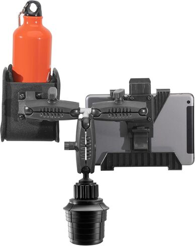 iBOLT TabDock Plus Utility Pocket حامل أكواب الهاتف المزدوج للأجهزة اللوحية مقاس 7 إلى 10 بوصة - يتميز بمفاصل كروية مقاس 1 بوصة / 25 مم / B in Kuwait