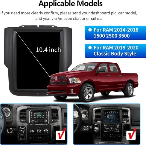 Linkswell T-Style 10.4 بوصة استبدال راديو Android لـ 2014-2018/2019-2022 نموذج الجسم الكلاسيكي RAM 1500 2500 3500 GPS Navigation Head Unit مشغل الوسائط المتعددة HDMI/BT/USB/SWC/WiFi ستيريو السيارة in Kuwait