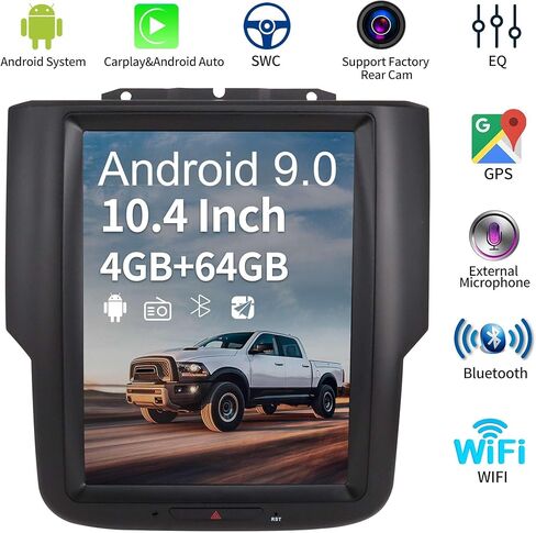 Linkswell T-Style 10.4 بوصة استبدال راديو Android لـ 2014-2018/2019-2022 نموذج الجسم الكلاسيكي RAM 1500 2500 3500 GPS Navigation Head Unit مشغل الوسائط المتعددة HDMI/BT/USB/SWC/WiFi ستيريو السيارة in Kuwait