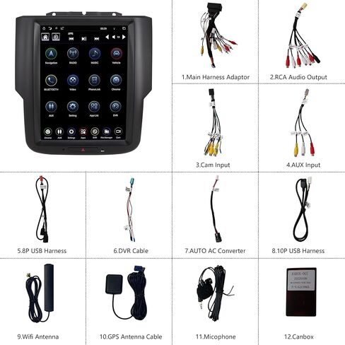 Linkswell T-Style 10.4 بوصة استبدال راديو Android لـ 2014-2018/2019-2022 نموذج الجسم الكلاسيكي RAM 1500 2500 3500 GPS Navigation Head Unit مشغل الوسائط المتعددة HDMI/BT/USB/SWC/WiFi ستيريو السيارة in Kuwait