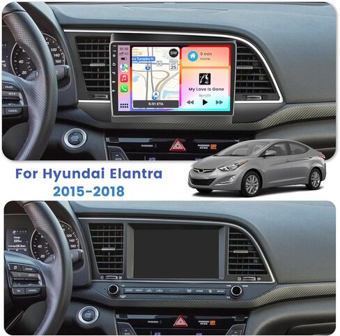 راديو 5 جيجا هرتز واي فاي 2G+64G Android 15 لسيارة Hyundai Elantra 2015-2018 ستيريو مع Carplay لاسلكي Android Auto، 5.0 بلوتوث، EQ مدمج، شاشة لمس IPS 9 بوصة، GPS، FM/RDS SWC AHD ميكروفون احتياطي للكاميرا in Kuwait
