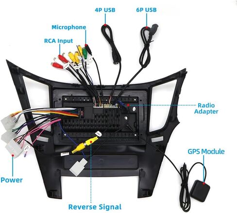 8 Core 4+64G Android 14 Car Stereo Radio for Subaru Legacy Outback 2010-2014, 9" IPS HD Touch Screen Radio with Wireless CarPlay/Android Auto/WiFi/GPS/Bluetooth/FM/SWC/AHD Backup Camera/Mic/USB in Kuwait
