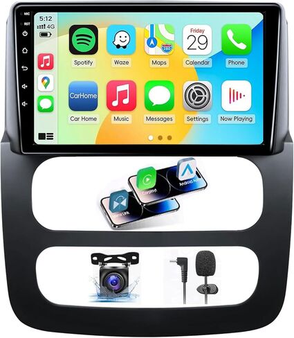 [4+64G] Android 13 Car Stereo with Wireless Apple Carplay & Android Auto for Dodge Ram 1500 2500 3500 2003 2004 2005 9" Touchscreen Radio Upgrade with AHD Camera,GPS Navigation,SWC,WiFi,FM,Bluetooth in Kuwait