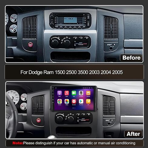 [4+64G] Android 13 Car Stereo with Wireless Apple Carplay & Android Auto for Dodge Ram 1500 2500 3500 2003 2004 2005 9" Touchscreen Radio Upgrade with AHD Camera,GPS Navigation,SWC,WiFi,FM,Bluetooth in Kuwait