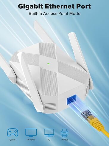 2026 AX3000 WiFi 6 Extender, WiFi Extender Signal Booster for Home-Dual Band (2.4G/5.8G), Gigabit Ethernet Port,Up to 12,000 Sq.Ft. & Support 99+ smart Devices Easy Setup & Faster Speed (White) in Kuwait