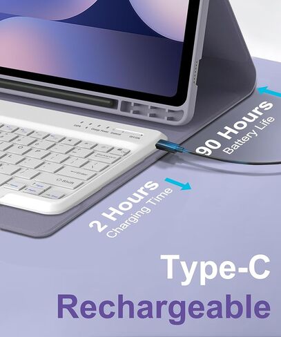 for Samsung Galaxy Tab S10 Ultra/S9 Ultra/S8 Ultra 14.6in Case with Keyboard, Detachable Wireless Keyboard Case for Galaxy S10Ultra Tablet with Pen Holder, Smart Cover for Samsung 14.6in, Gray-Purple in Kuwait