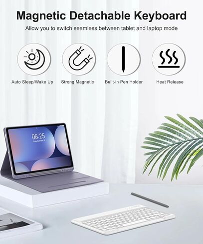 for Samsung Galaxy Tab S10 Ultra/S9 Ultra/S8 Ultra 14.6in Case with Keyboard, Detachable Wireless Keyboard Case for Galaxy S10Ultra Tablet with Pen Holder, Smart Cover for Samsung 14.6in, Gray-Purple in Kuwait