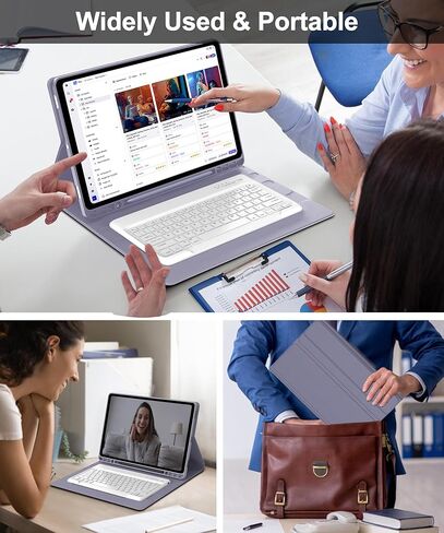 for Samsung Galaxy Tab S10 Ultra/S9 Ultra/S8 Ultra 14.6in Case with Keyboard, Detachable Wireless Keyboard Case for Galaxy S10Ultra Tablet with Pen Holder, Smart Cover for Samsung 14.6in, Gray-Purple in Kuwait