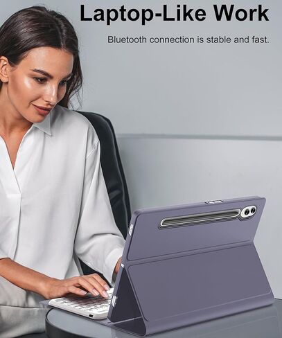 for Samsung Galaxy Tab S10 Ultra/S9 Ultra/S8 Ultra 14.6in Case with Keyboard, Detachable Wireless Keyboard Case for Galaxy S10Ultra Tablet with Pen Holder, Smart Cover for Samsung 14.6in, Gray-Purple in Kuwait