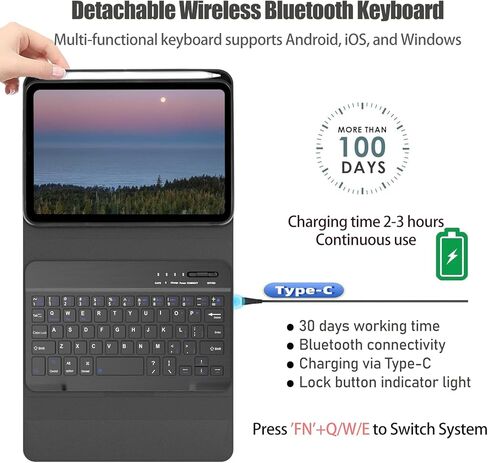 Keyboard Case for iPad mini 7 (A17 Pro 2024) / Mini 6 (2021) 8.3inch,with Mouse and Detachable Keyboard,Case with Pencil Holder for iPad mini 7th/6th Generation in Kuwait
