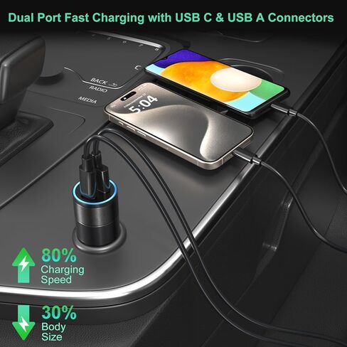 6 حزم شاحن سيارة USB C، Bangfun 36W مزدوج 12 فولت USB-C وUSB-A شاحن سيارة متعدد المنافذ QC+PD 3.0 شحن سريع ولاعة سجائر محول قابس هاتف لهاتف iPhone 17 16 15 14 13 12 Pro Galaxy Pixel Android in Kuwait