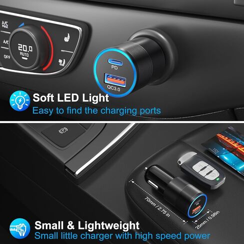6 حزم شاحن سيارة USB C، Bangfun 36W مزدوج 12 فولت USB-C وUSB-A شاحن سيارة متعدد المنافذ QC+PD 3.0 شحن سريع ولاعة سجائر محول قابس هاتف لهاتف iPhone 17 16 15 14 13 12 Pro Galaxy Pixel Android in Kuwait