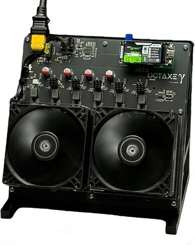 Bitcoin Home Miner Nerdqaxe++ 12TH/s 240 وات مع أربعة مراوح وثمانية شرائح BM1370 ASIC بمروحة مزدوجة للتوصيل والتشغيل 2.4G WiFi وهادئ لآلة التشفير Bitcoin Miner للمبتدئين in Kuwait