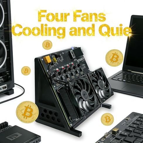 Bitcoin Home Miner Nerdqaxe++ 12TH/s 240 وات مع أربعة مراوح وثمانية شرائح BM1370 ASIC بمروحة مزدوجة للتوصيل والتشغيل 2.4G WiFi وهادئ لآلة التشفير Bitcoin Miner للمبتدئين in Kuwait
