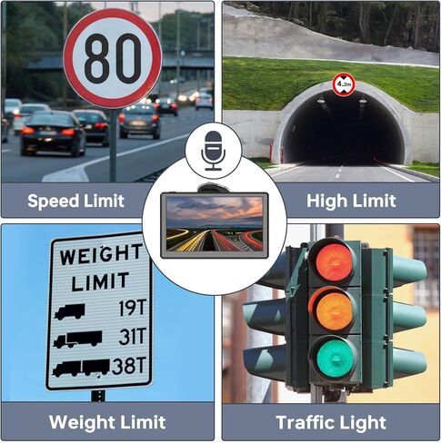 نظام ملاحة GPS للسيارة مع تحديث مجاني مدى الحياة لخرائط 2026، نظام ملاحة GPS للسيارة مقاس 7 بوصات للسائقين التجاريين للشاحنات مع بحث POI/ZIP، دعم FM، التوجيه الصوتي، تنبيهات Speedcam/Red Light in Kuwait